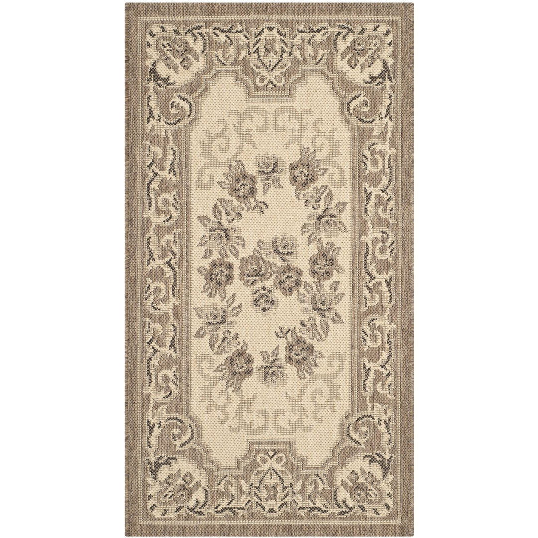 SAFAVIEH Outdoor CY7208-12A5 Courtyard Creme / Brown Rug Image 10