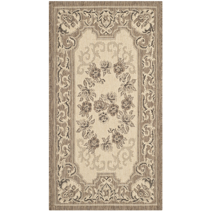 SAFAVIEH Outdoor CY7208-12A5 Courtyard Creme / Brown Rug Image 1