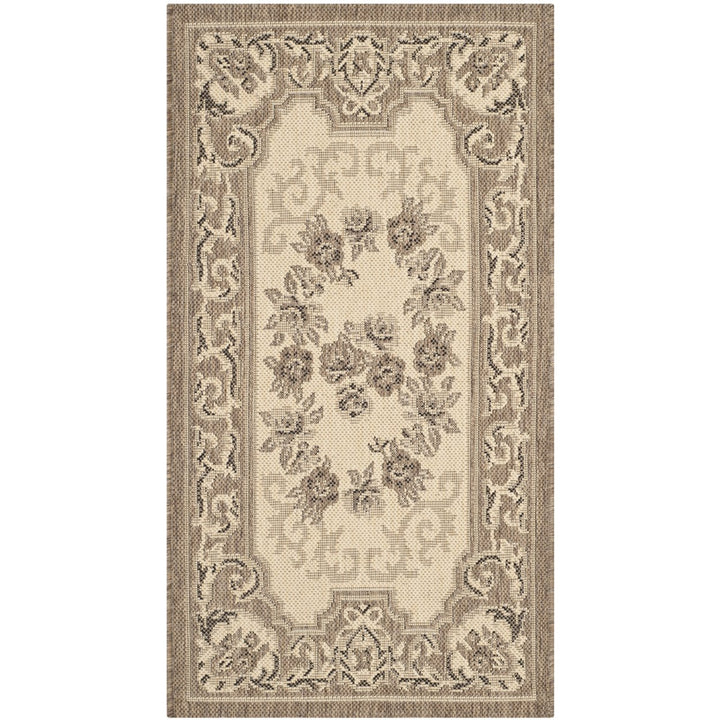 SAFAVIEH Outdoor CY7208-12A5 Courtyard Creme / Brown Rug Image 1