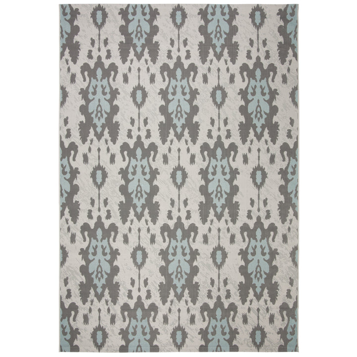 SAFAVIEH Outdoor CY7276-78A18 Courtyard Anthracite / Aqua Weft Rug Image 7