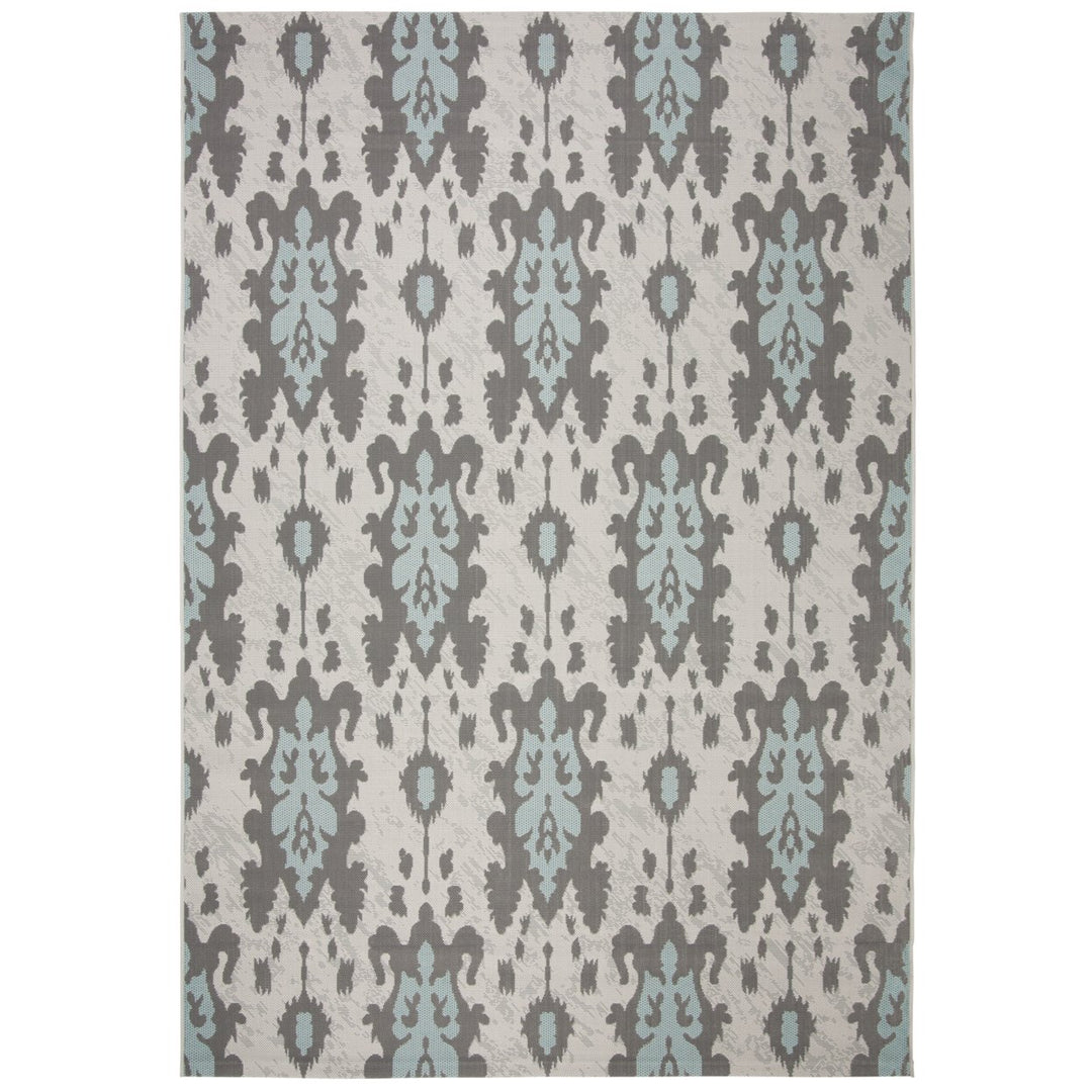 SAFAVIEH Outdoor CY7276-78A18 Courtyard Anthracite / Aqua Weft Rug Image 1