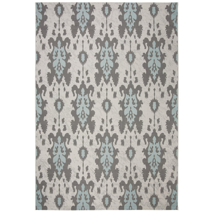 SAFAVIEH Outdoor CY7276-78A18 Courtyard Anthracite / Aqua Weft Rug Image 1