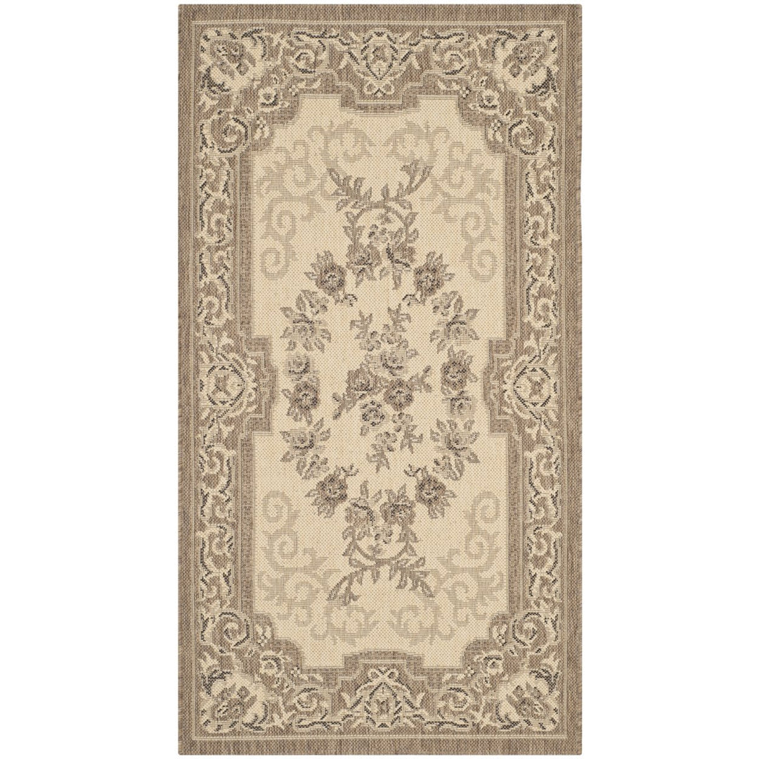 SAFAVIEH Outdoor CY7208-12A5 Courtyard Creme / Brown Rug Image 11