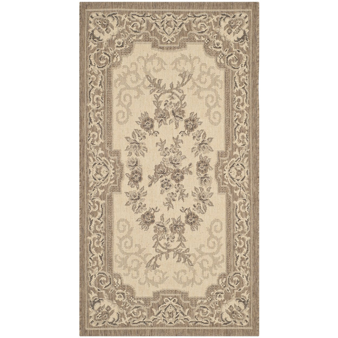 SAFAVIEH Outdoor CY7208-12A5 Courtyard Creme / Brown Rug Image 1