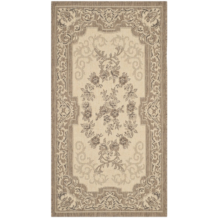 SAFAVIEH Outdoor CY7208-12A5 Courtyard Creme / Brown Rug Image 1