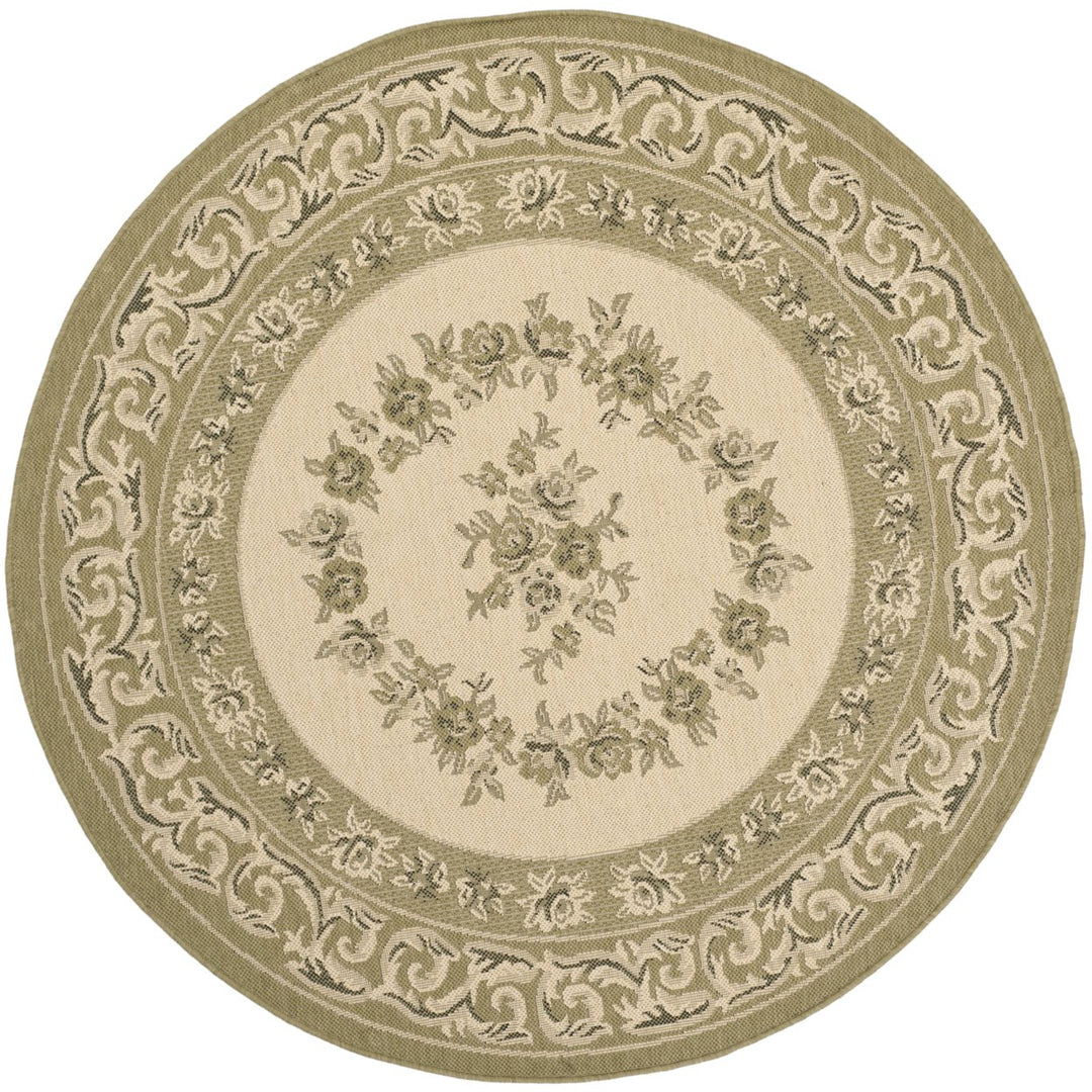 SAFAVIEH Outdoor CY7208-14A5 Courtyard Cream / Green Rug Image 5