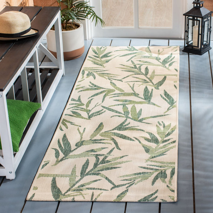 SAFAVIEH Outdoor CY7425-322A24 Courtyard Beige / Sweet Pea Rug Image 2