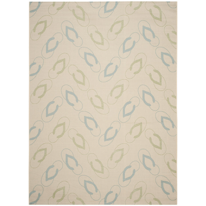 SAFAVIEH Outdoor CY7420-213A24 Courtyard Beige / Aqua Rug Image 3