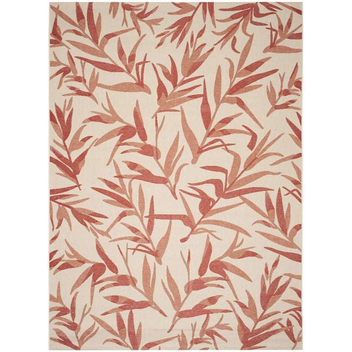 SAFAVIEH Outdoor CY7425-231A11 Courtyard Beige / Terracotta Rug Image 1