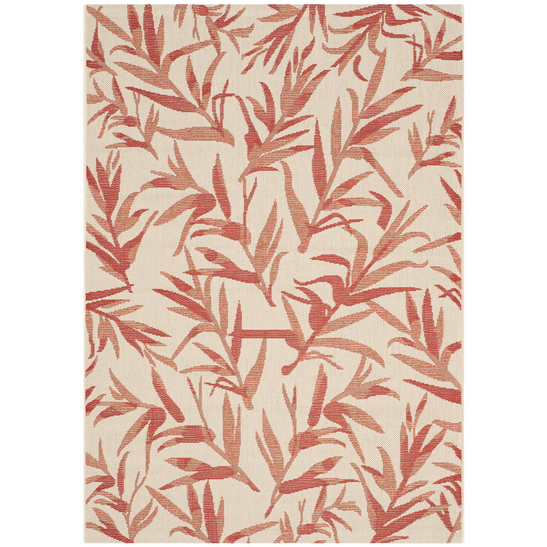 SAFAVIEH Outdoor CY7425-231A11 Courtyard Beige / Terracotta Rug Image 1