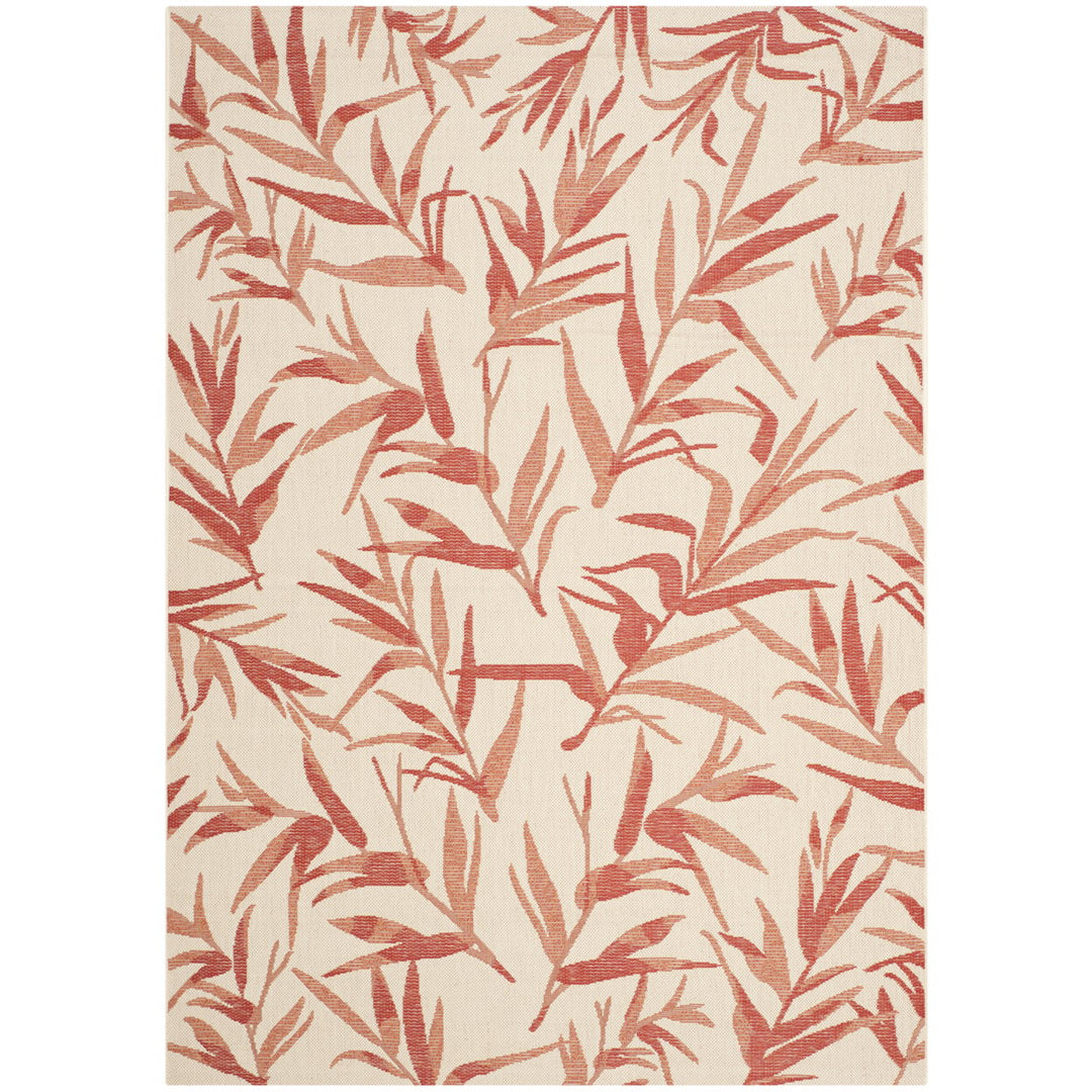 SAFAVIEH Outdoor CY7425-231A11 Courtyard Beige / Terracotta Rug Image 1