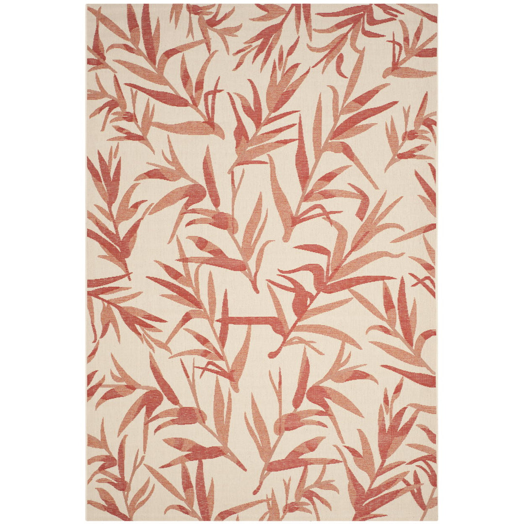 SAFAVIEH Outdoor CY7425-231A11 Courtyard Beige / Terracotta Rug Image 1