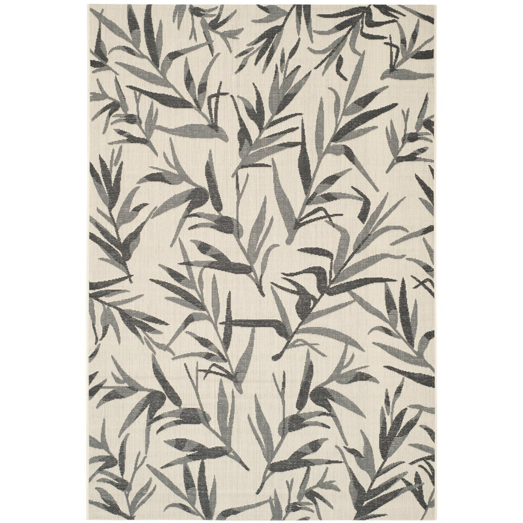 SAFAVIEH Outdoor CY7425-236A5 Courtyard Beige / Anthracite Rug Image 1