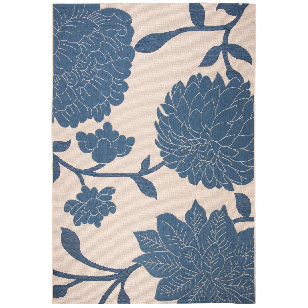 SAFAVIEH Outdoor CY7321-233A25 Courtyard Beige / Blue Rug Image 10