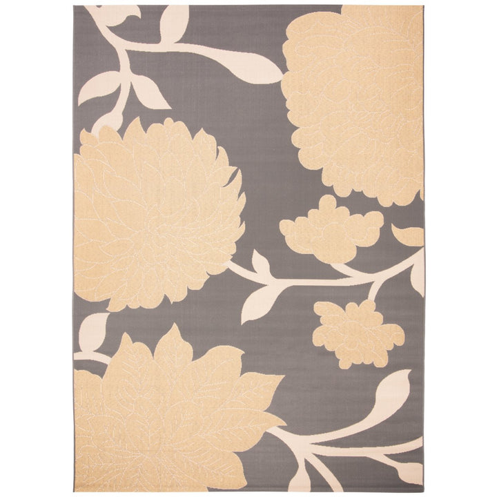 SAFAVIEH Outdoor CY7321-246A21 Courtyard Anthracite / Beige Rug Image 1
