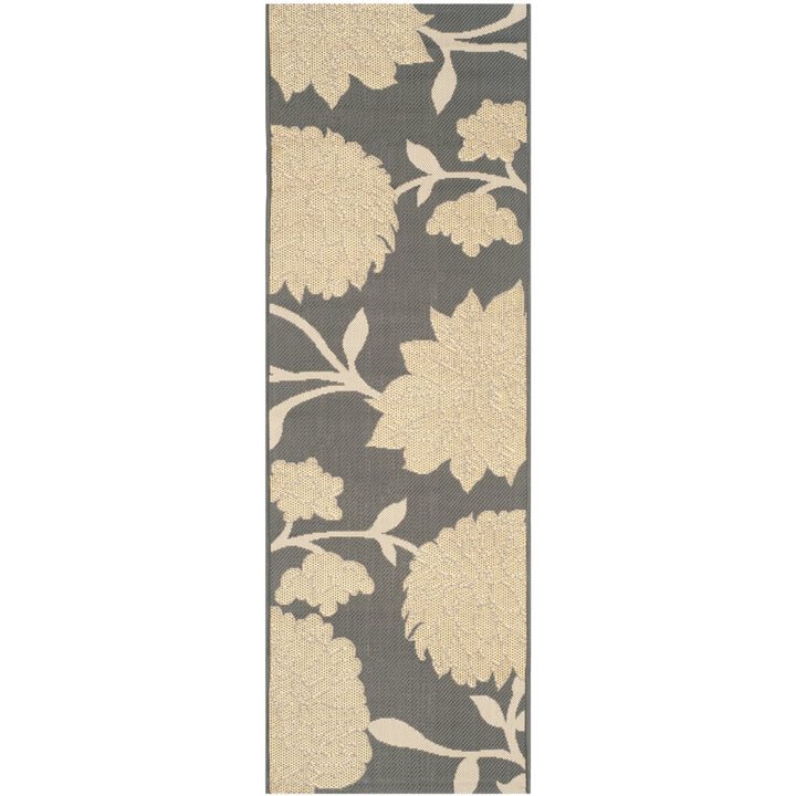 SAFAVIEH Outdoor CY7321-246A21 Courtyard Anthracite / Beige Rug Image 6