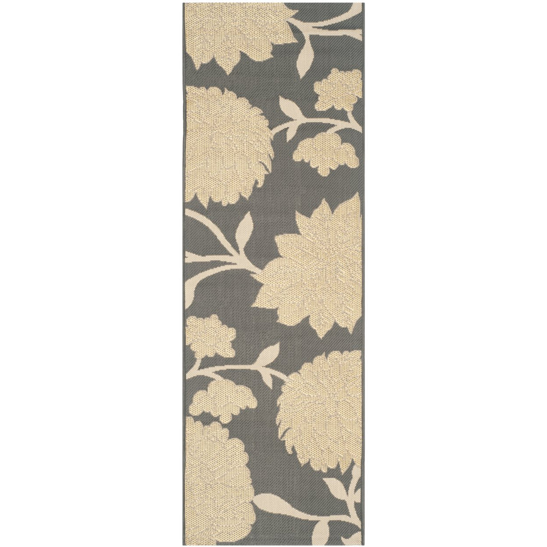 SAFAVIEH Outdoor CY7321-246A21 Courtyard Anthracite / Beige Rug Image 1