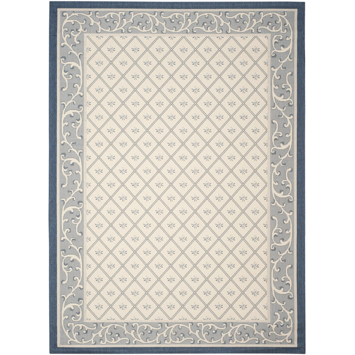 SAFAVIEH Outdoor CY7427-258A22 Courtyard Beige / Navy Rug Image 3