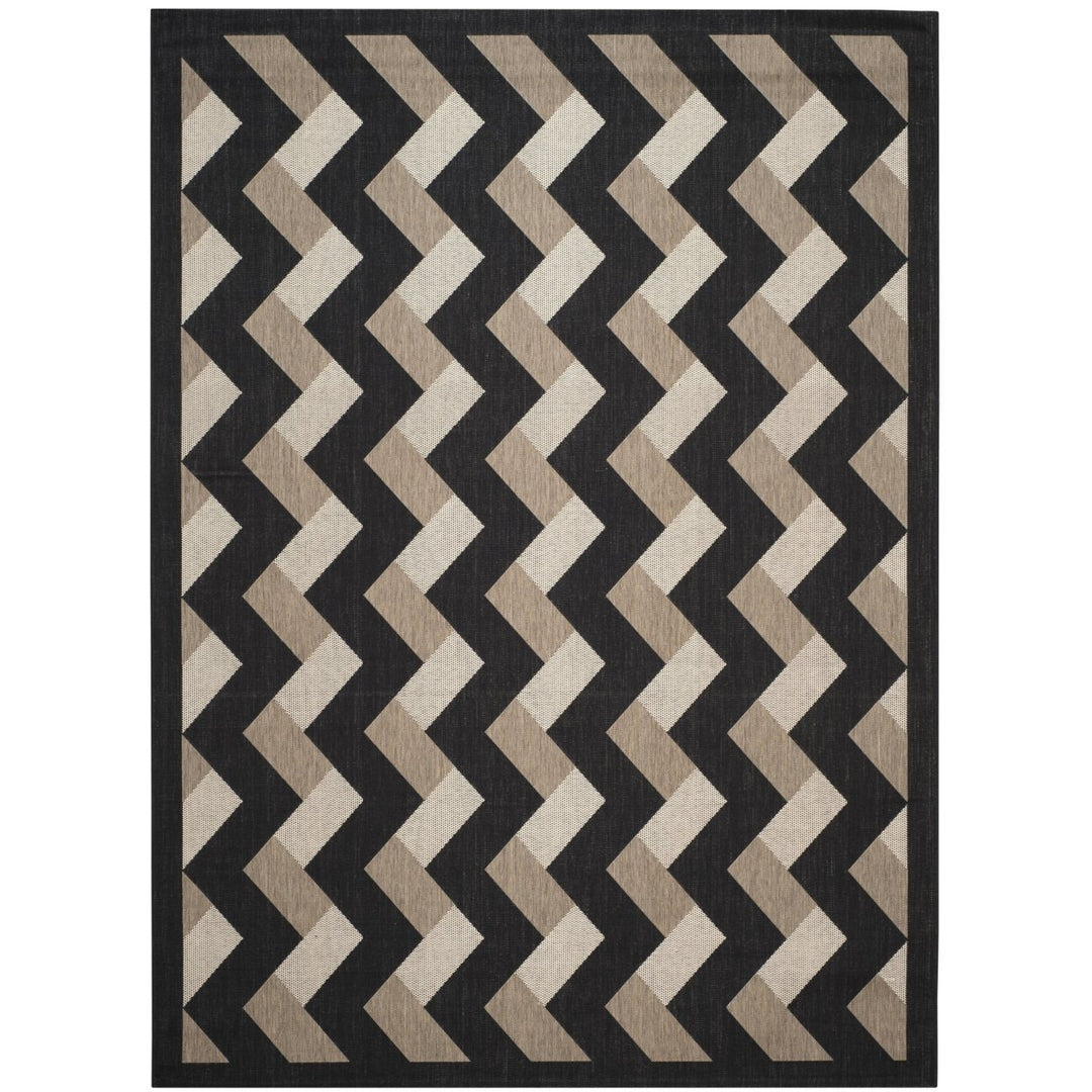 SAFAVIEH Outdoor CY7430-081A17 Courtyard Black / Brown Rug Image 2