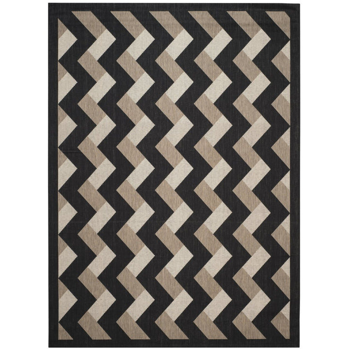 SAFAVIEH Outdoor CY7430-081A17 Courtyard Black / Brown Rug Image 2