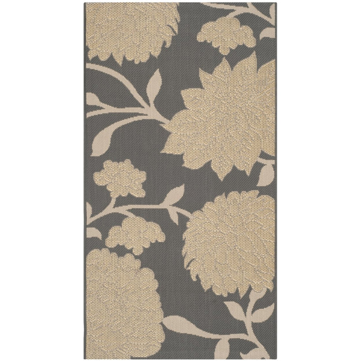 SAFAVIEH Outdoor CY7321-246A21 Courtyard Anthracite / Beige Rug Image 1