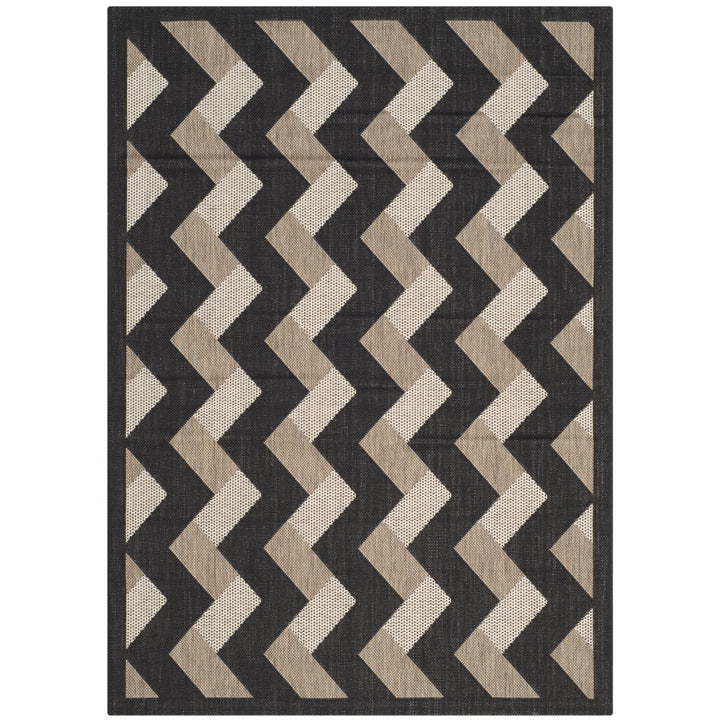 SAFAVIEH Outdoor CY7430-081A17 Courtyard Black / Brown Rug Image 4