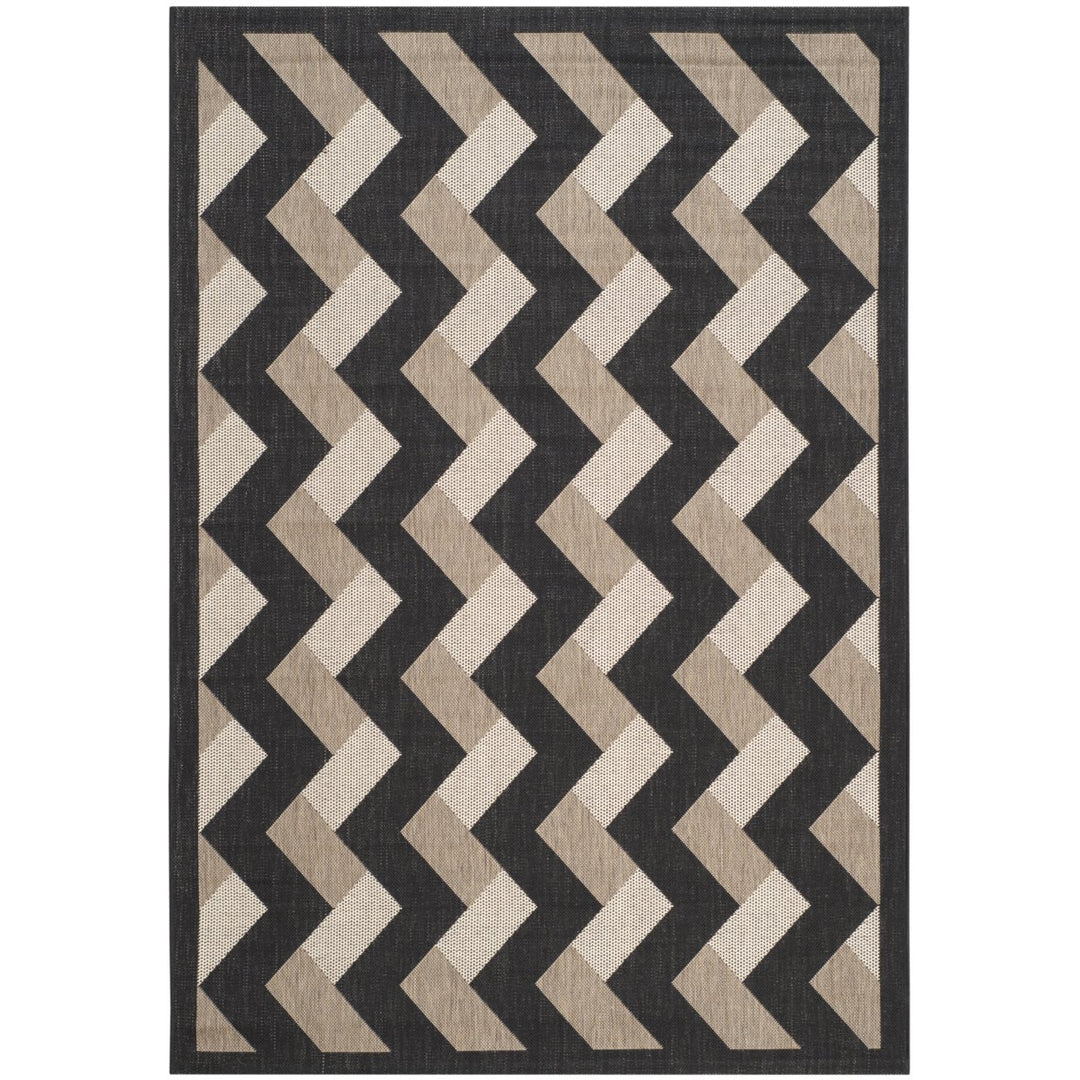 SAFAVIEH Outdoor CY7430-081A17 Courtyard Black / Brown Rug Image 5