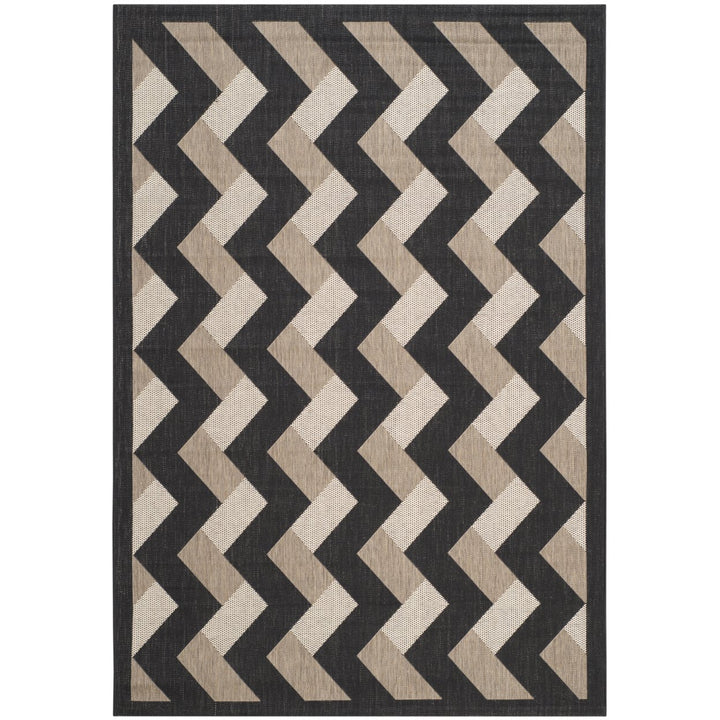 SAFAVIEH Outdoor CY7430-081A17 Courtyard Black / Brown Rug Image 5