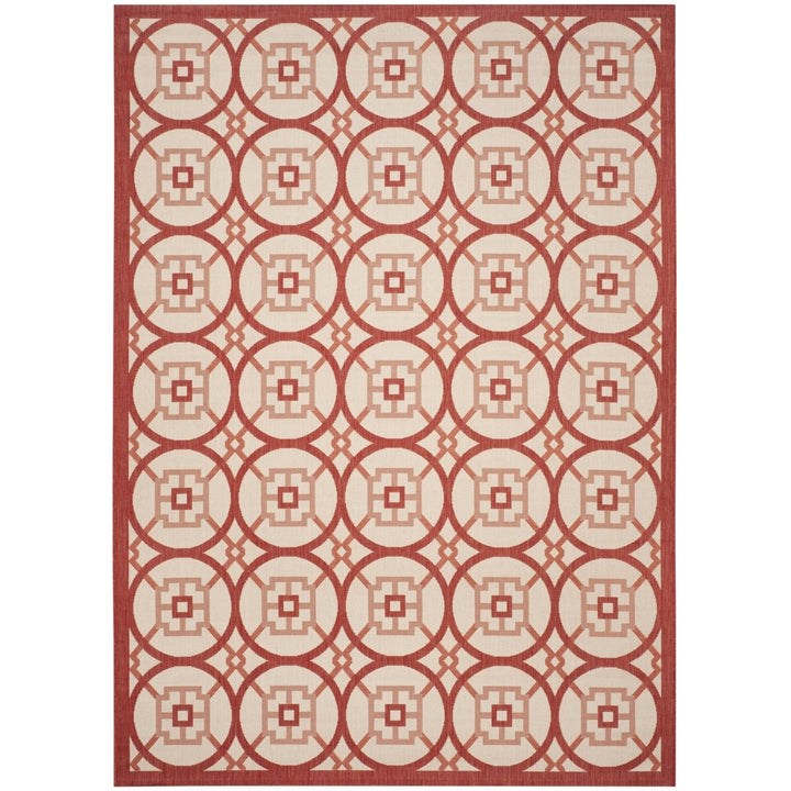 SAFAVIEH Outdoor CY7476-23812 Courtyard Beige / Red Rug Image 2