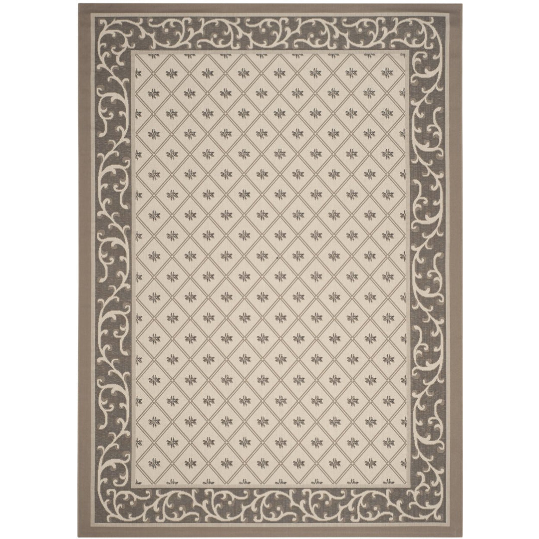 SAFAVIEH Outdoor CY7427-079A5 Courtyard Beige / Dark Beige Rug Image 1