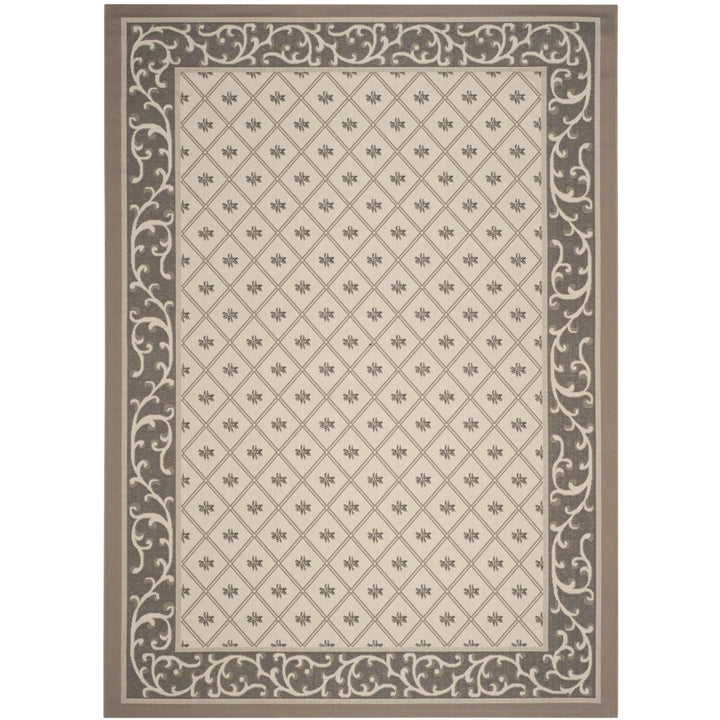 SAFAVIEH Outdoor CY7427-079A5 Courtyard Beige / Dark Beige Rug Image 1