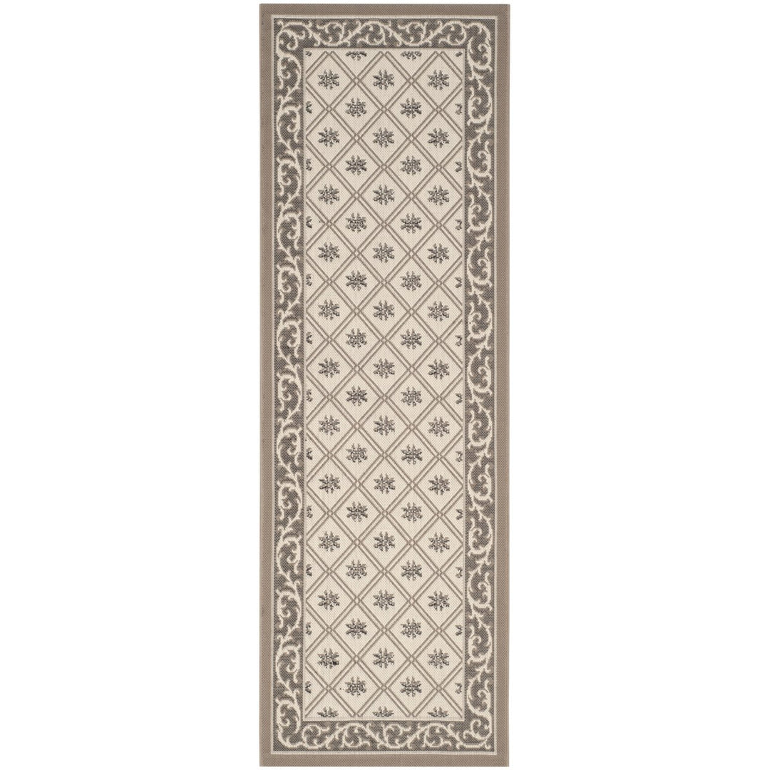 SAFAVIEH Outdoor CY7427-079A5 Courtyard Beige / Dark Beige Rug Image 1