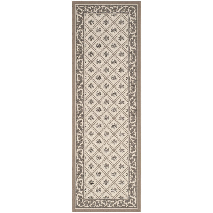 SAFAVIEH Outdoor CY7427-079A5 Courtyard Beige / Dark Beige Rug Image 1