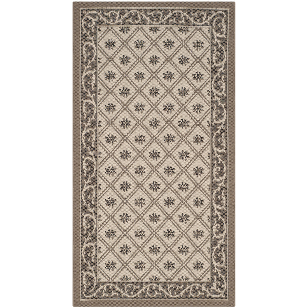 SAFAVIEH Outdoor CY7427-079A5 Courtyard Beige / Dark Beige Rug Image 7