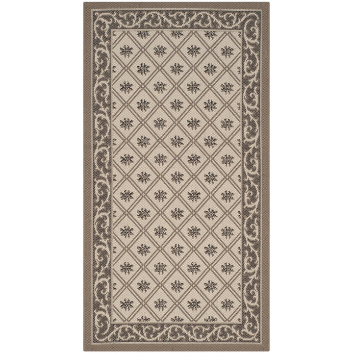 SAFAVIEH Outdoor CY7427-079A5 Courtyard Beige / Dark Beige Rug Image 1