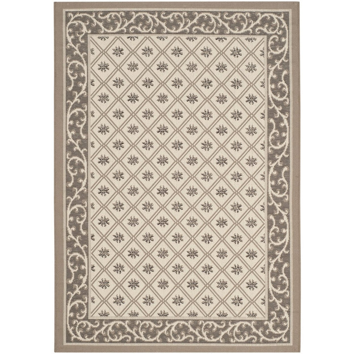 SAFAVIEH Outdoor CY7427-079A5 Courtyard Beige / Dark Beige Rug Image 1