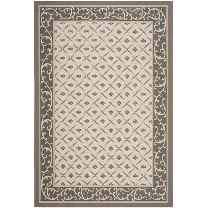 SAFAVIEH Outdoor CY7427-079A5 Courtyard Beige / Dark Beige Rug Image 1