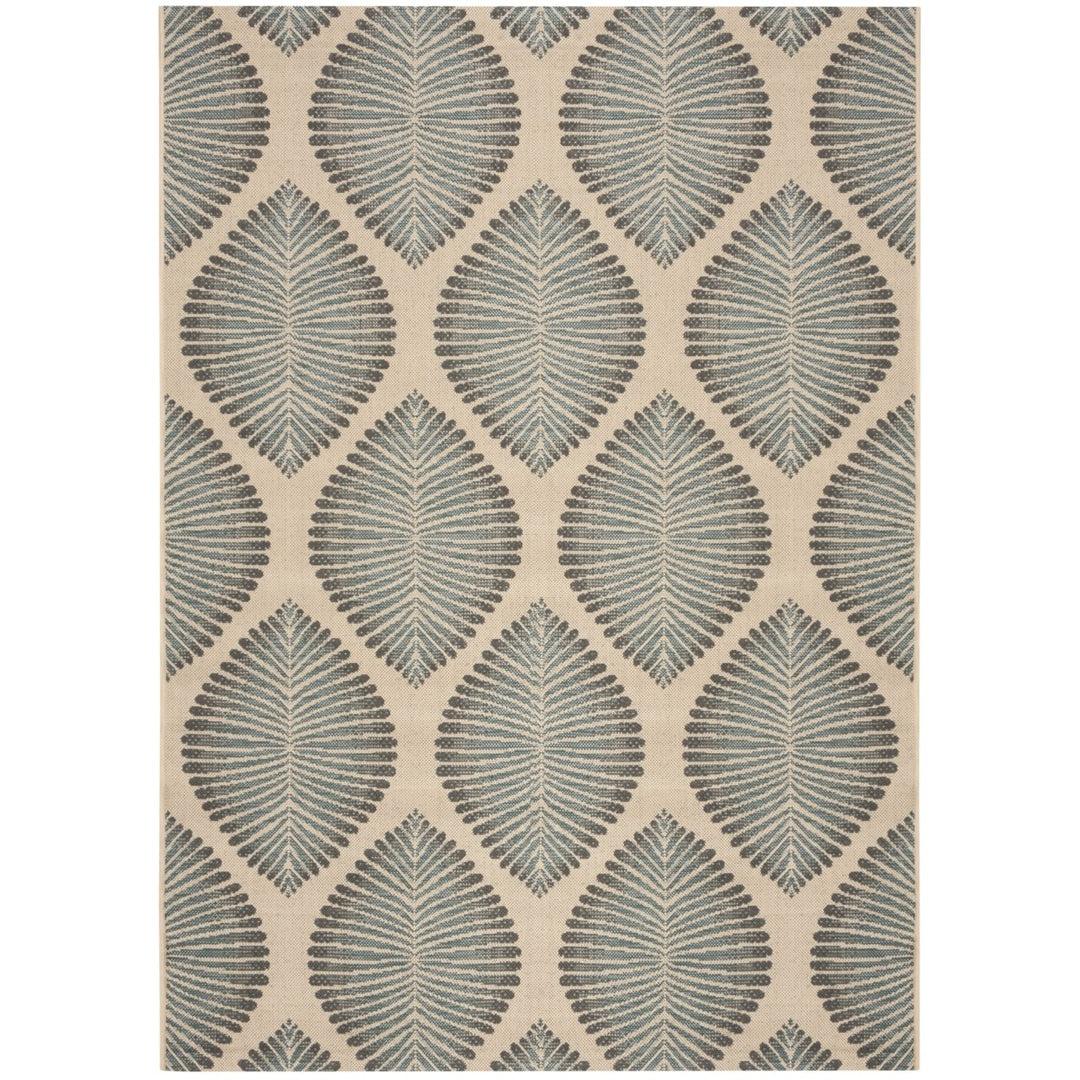 SAFAVIEH Outdoor CY7504-23612 Courtyard Beige / Anthracite Rug Image 1