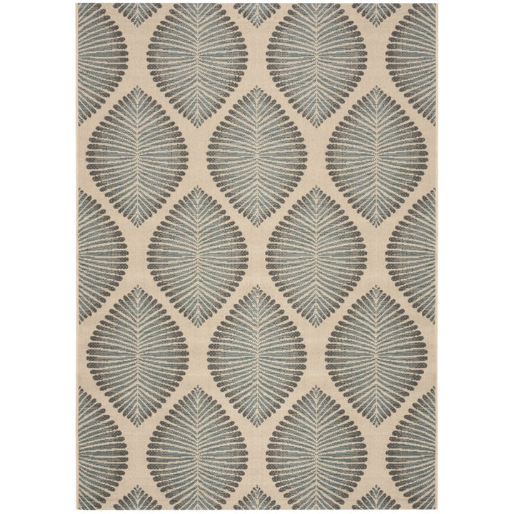 SAFAVIEH Outdoor CY7504-23612 Courtyard Beige / Anthracite Rug Image 1