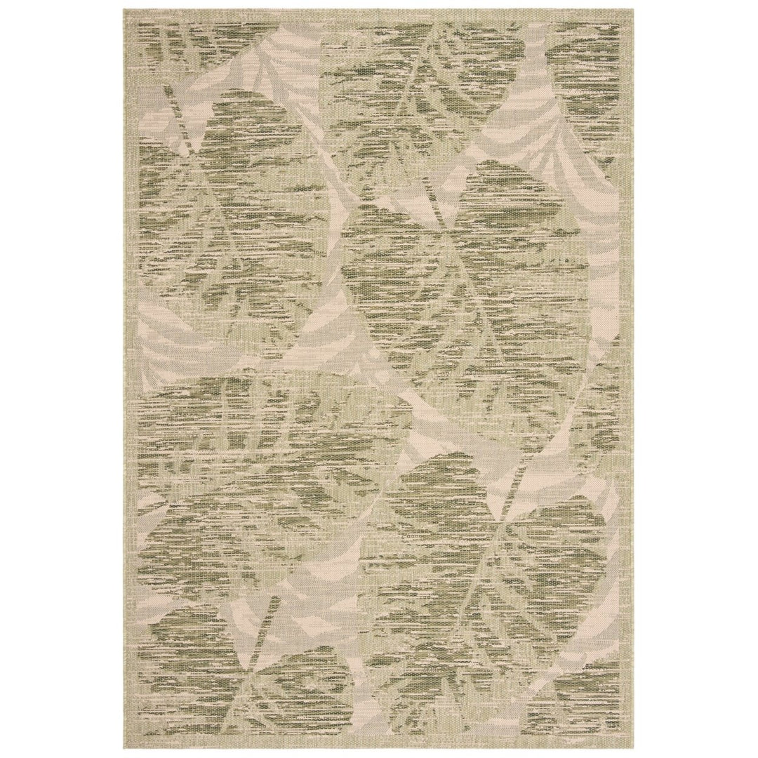 SAFAVIEH Outdoor CY7556-21812 Courtyard Green / Beige Rug Image 1