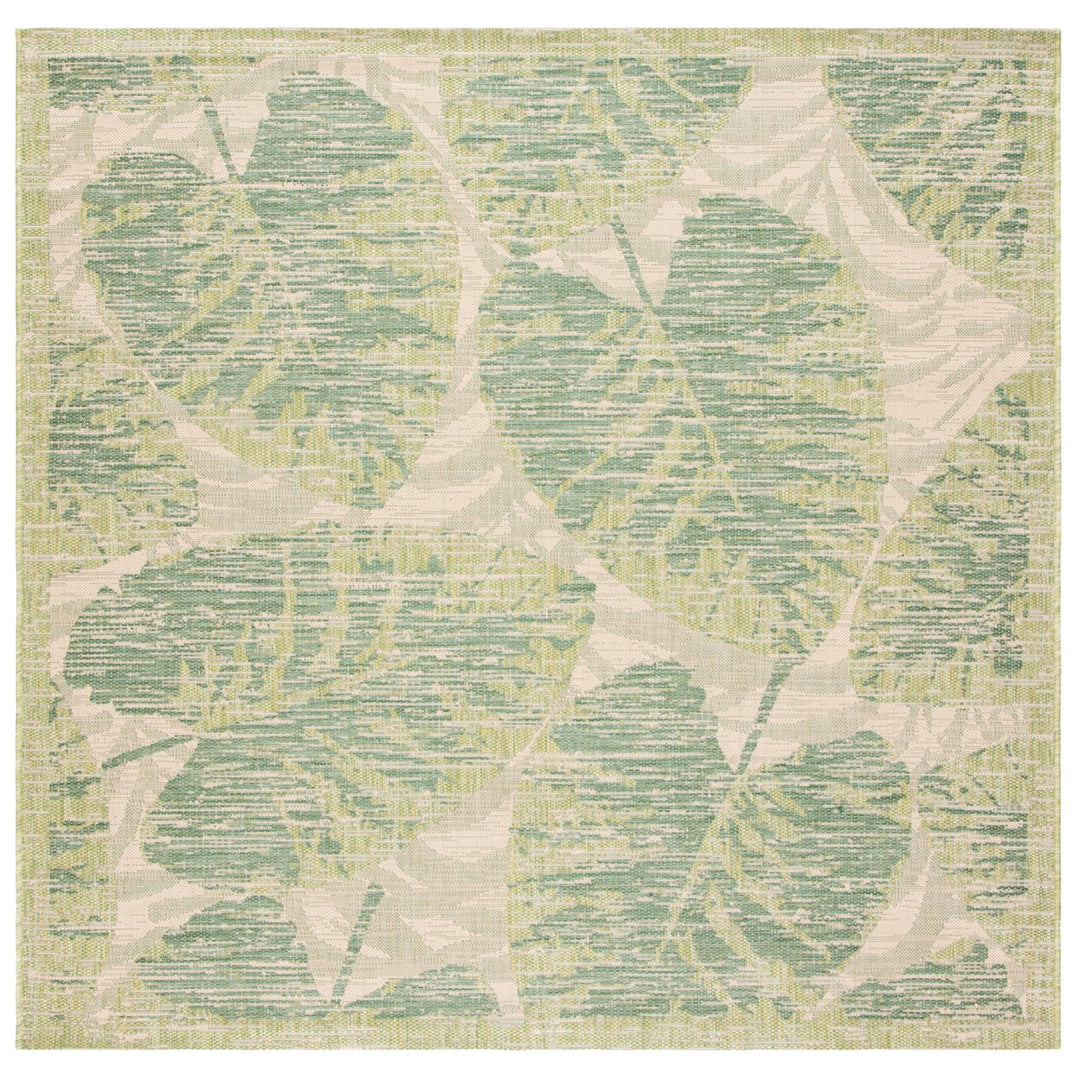 SAFAVIEH Outdoor CY7556-21812 Courtyard Green / Beige Rug Image 1