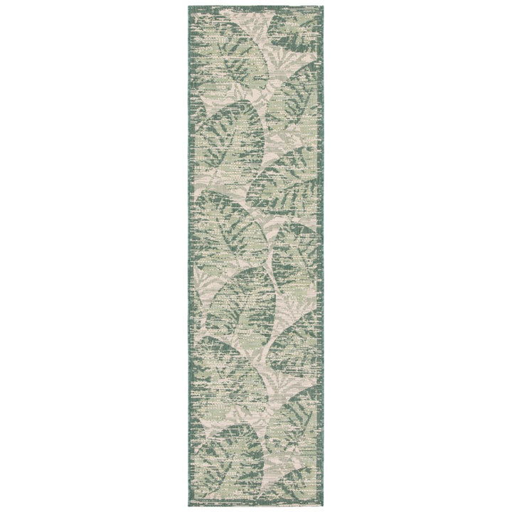 SAFAVIEH Outdoor CY7556-32212 Courtyard Beige / Green Rug Image 1