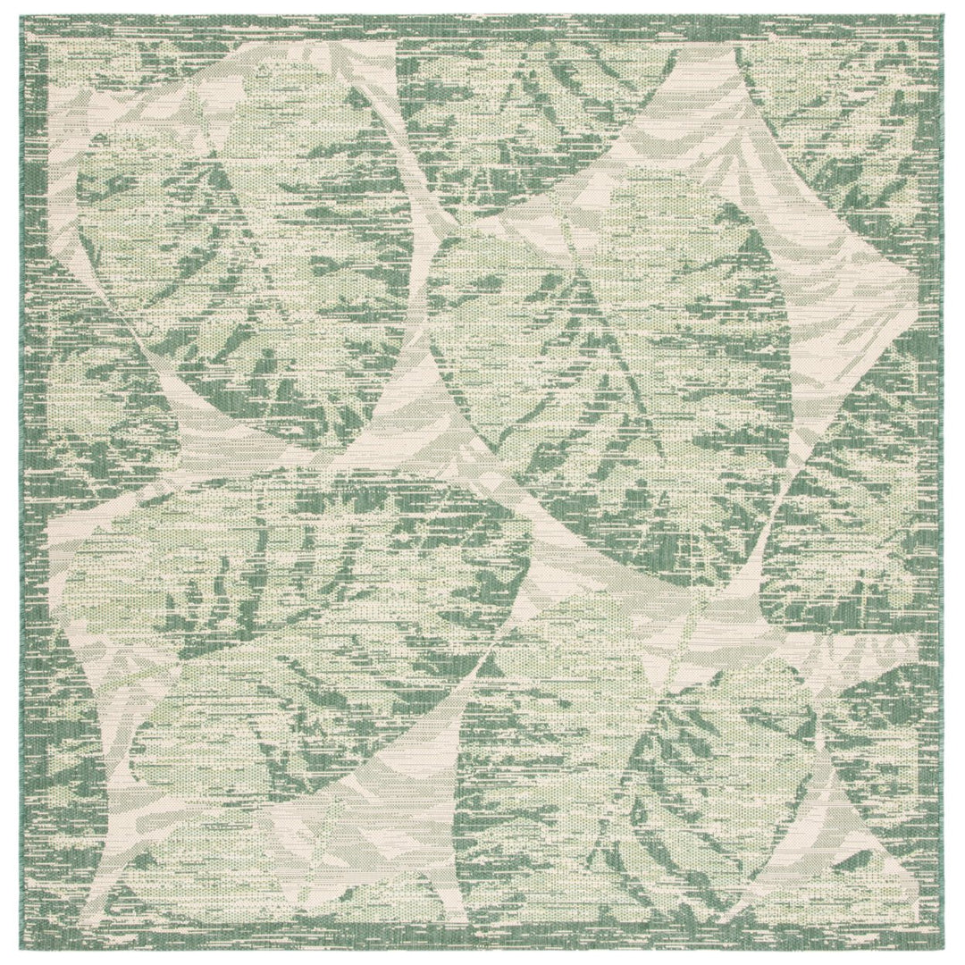 SAFAVIEH Outdoor CY7556-32212 Courtyard Beige / Green Rug Image 1