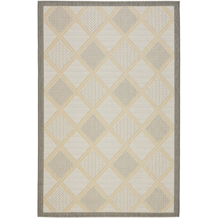 SAFAVIEH Outdoor CY7570-78A21 Courtyard Lt Grey / Anthracite Rug Image 1