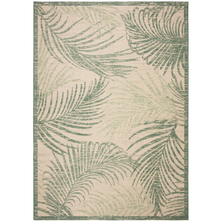 SAFAVIEH Outdoor CY7557-32212 Courtyard Beige / Green Rug Image 1