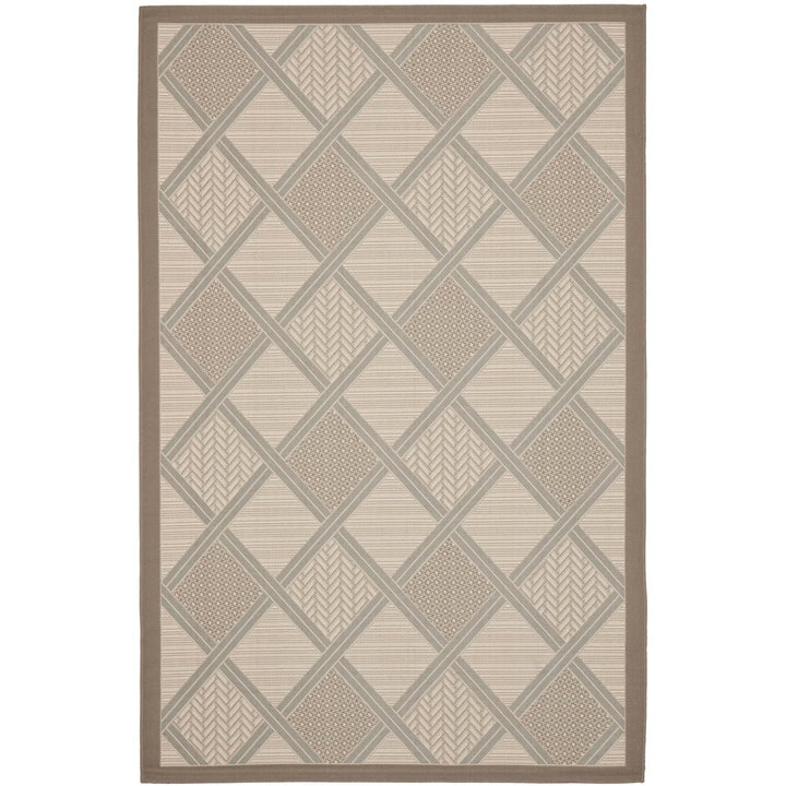 SAFAVIEH Outdoor CY7570-79A18 Courtyard Beige / Dark Beige Rug Image 1