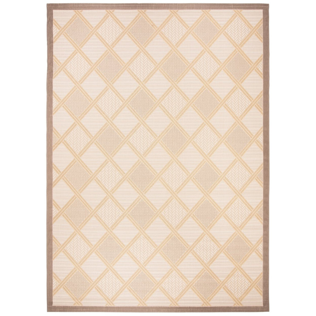 SAFAVIEH Outdoor CY7570-79A21 Courtyard Beige / Dark Beige Rug Image 1