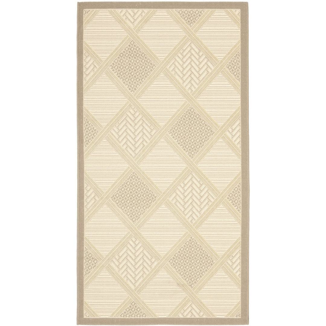 SAFAVIEH Outdoor CY7570-79A21 Courtyard Beige / Dark Beige Rug Image 1