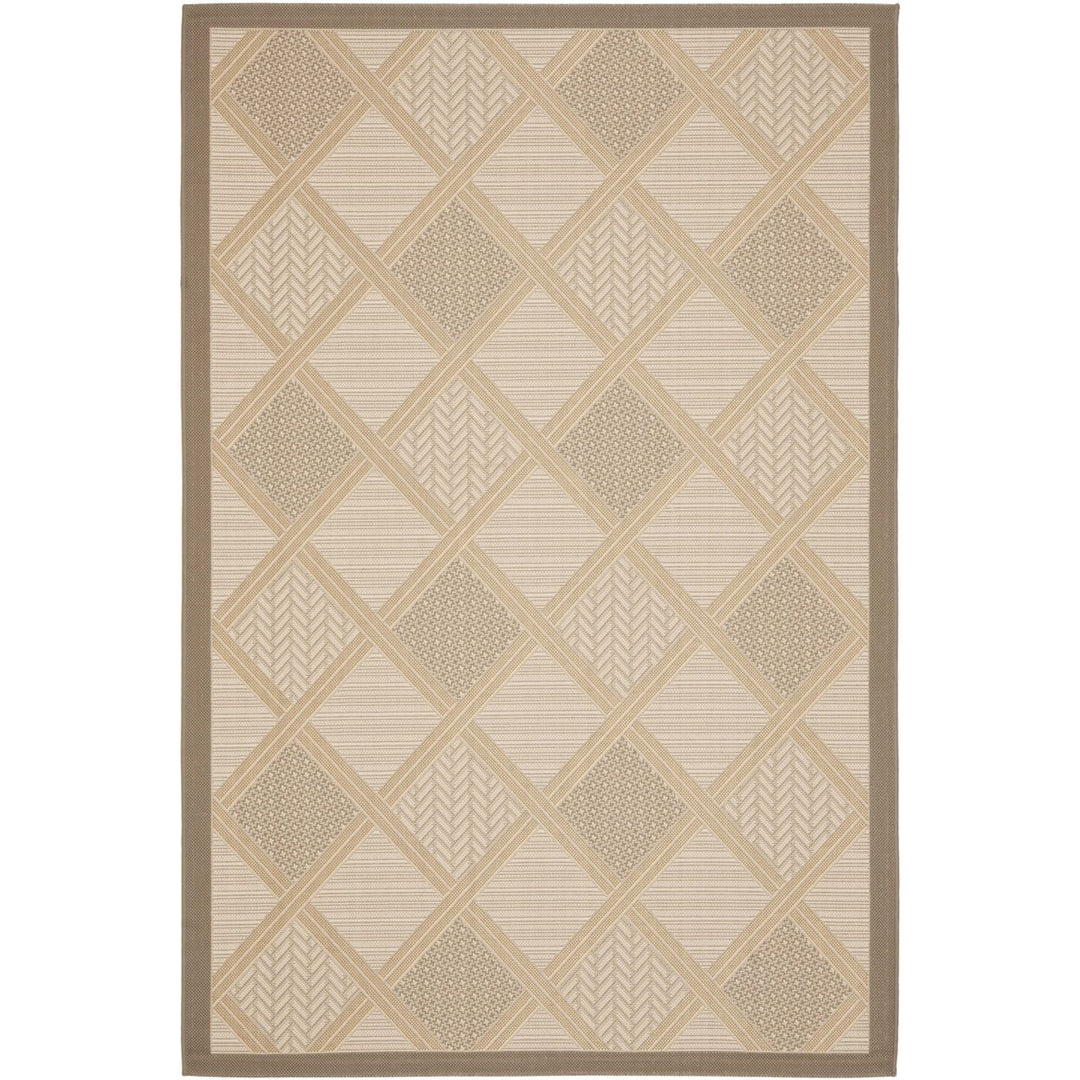 SAFAVIEH Outdoor CY7570-79A21 Courtyard Beige / Dark Beige Rug Image 1