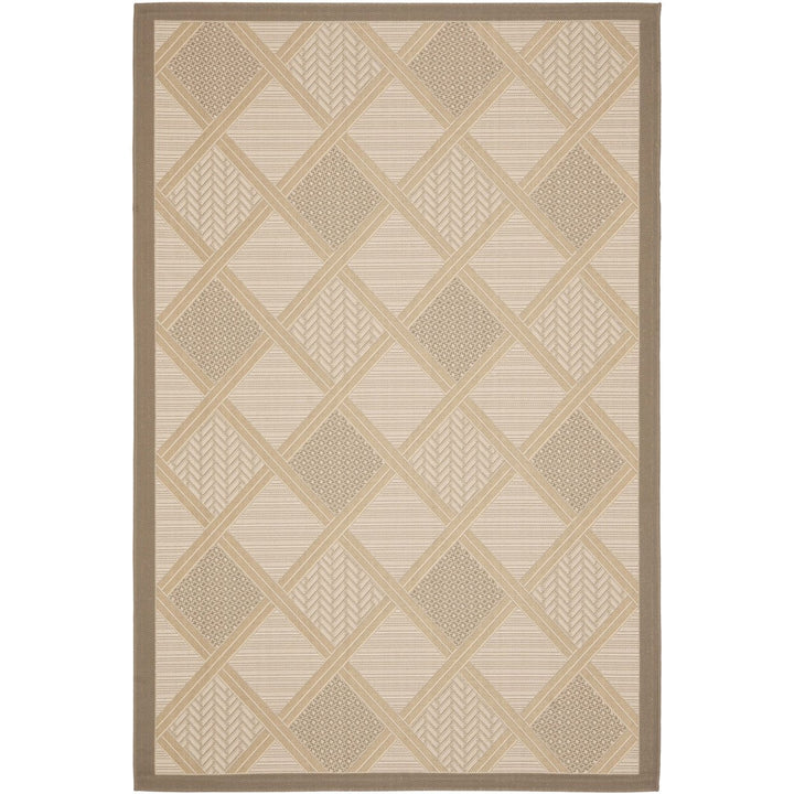 SAFAVIEH Outdoor CY7570-79A21 Courtyard Beige / Dark Beige Rug Image 1